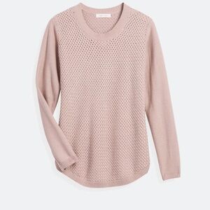 Elegant Pink Crew Neck Sweater
